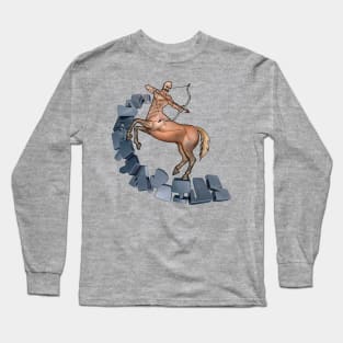 Front and Back Black Sagittarius Long Sleeve T-Shirt